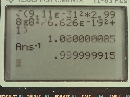 OpenStax College Physics, Chapter 29, Problem 84 (PE) calculator screenshot 3