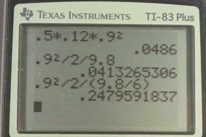 OpenStax College Physics, Chapter 7, Problem 21 (AP) calculator screenshot 1