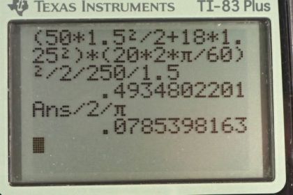 OpenStax College Physics, Chapter 10, Problem 21 (PE) calculator screenshot 2