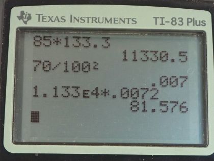 OpenStax College Physics, Chapter 11, Problem 72 (PE) calculator screenshot 1