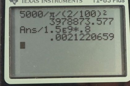 OpenStax College Physics, Chapter 11, Problem 77 (PE) calculator screenshot 1