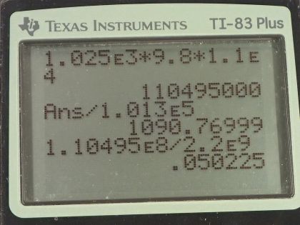 OpenStax College Physics, Chapter 11, Problem 82 (PE) calculator screenshot 1