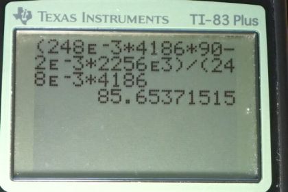 OpenStax College Physics, Chapter 14, Problem 47 (PE) calculator screenshot 1