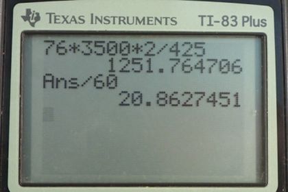 OpenStax College Physics, Chapter 14, Problem 71 (PE) calculator screenshot 1