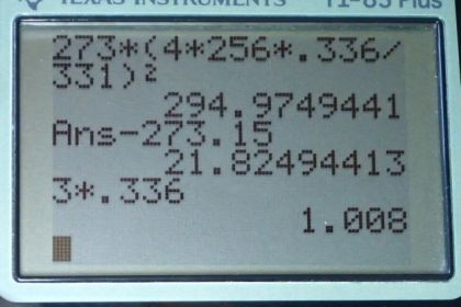 OpenStax College Physics, Chapter 17, Problem 53 (PE) calculator screenshot 1