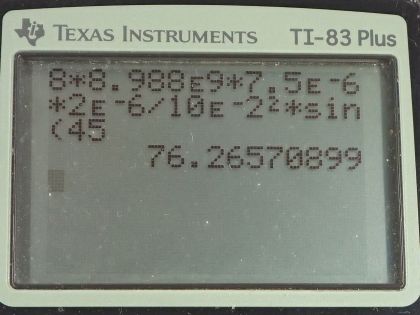 OpenStax College Physics, Chapter 18, Problem 45 (PE) calculator screenshot 1