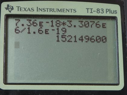 OpenStax College Physics, Chapter 19, Problem 30 (PE) calculator screenshot 2