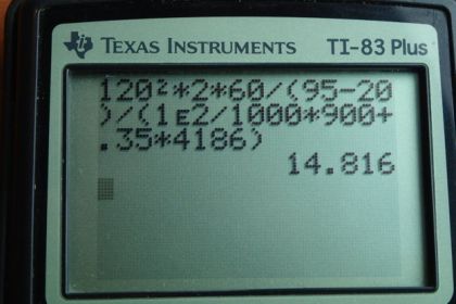 OpenStax College Physics, Chapter 20, Problem 67 (PE) calculator screenshot 1
