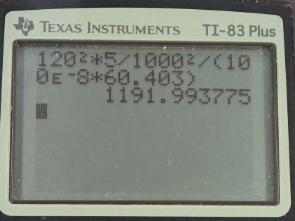 OpenStax College Physics, Chapter 20, Problem 82 (PE) calculator screenshot 2
