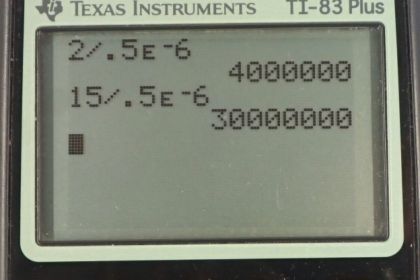 OpenStax College Physics, Chapter 21, Problem 63 (PE) calculator screenshot 1