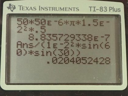 OpenStax College Physics, Chapter 22, Problem 78 (PE) calculator screenshot 1