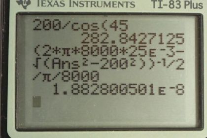 OpenStax College Physics, Chapter 23, Problem 105 (PE) calculator screenshot 1