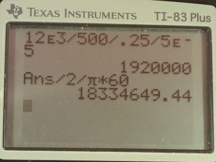 OpenStax College Physics, Chapter 23, Problem 38 (PE) calculator screenshot 1