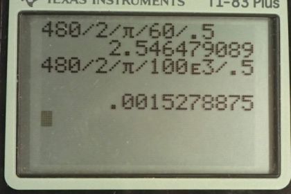 OpenStax College Physics, Chapter 23, Problem 83 (PE) calculator screenshot 1
