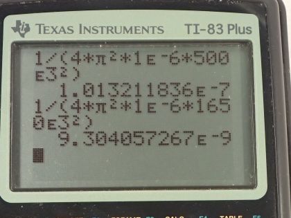 OpenStax College Physics, Chapter 23, Problem 96 (PE) calculator screenshot 1