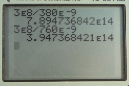 OpenStax College Physics, Chapter 24, Problem 9 (PE) calculator screenshot 1