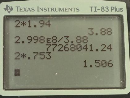 OpenStax College Physics, Chapter 24, Problem 24 (PE) calculator screenshot 1