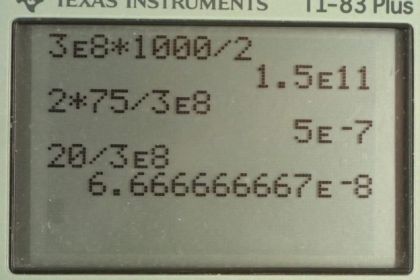 OpenStax College Physics, Chapter 24, Problem 27 (PE) calculator screenshot 1
