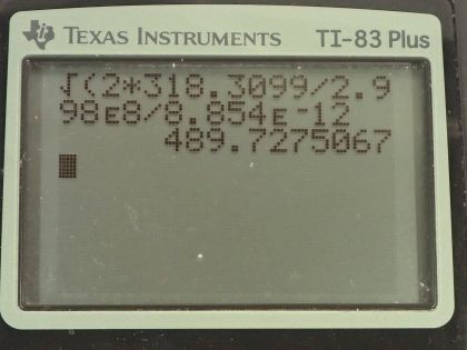 OpenStax College Physics, Chapter 24, Problem 32 (PE) calculator screenshot 2