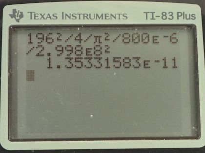 OpenStax College Physics, Chapter 24, Problem 40 (PE) calculator screenshot 1