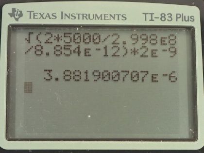 OpenStax College Physics, Chapter 24, Problem 44 (PE) calculator screenshot 2