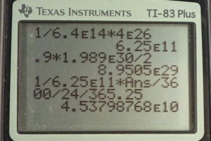 OpenStax College Physics, Chapter 28, Problem 69 (PE) calculator screenshot 1
