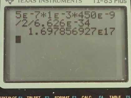 OpenStax College Physics, Chapter 29, Problem 8 (AP) calculator screenshot 1