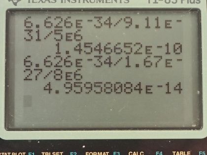 OpenStax College Physics, Chapter 29, Problem 14 (AP) calculator screenshot 1
