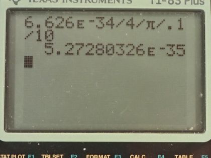 OpenStax College Physics, Chapter 29, Problem 18 (AP) calculator screenshot 1
