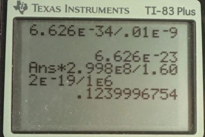 OpenStax College Physics, Chapter 29, Problem 39 (PE) calculator screenshot 1