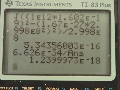 OpenStax College Physics, Chapter 29, Problem 78 (PE) calculator screenshot 2