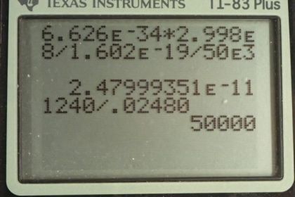 OpenStax College Physics, Chapter 30, Problem 25 (PE) calculator screenshot 1