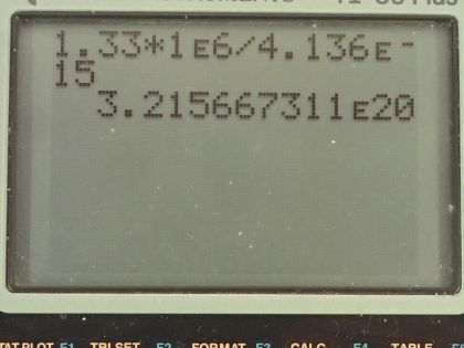 OpenStax College Physics, Chapter 31, Problem 4 (AP) calculator screenshot 1