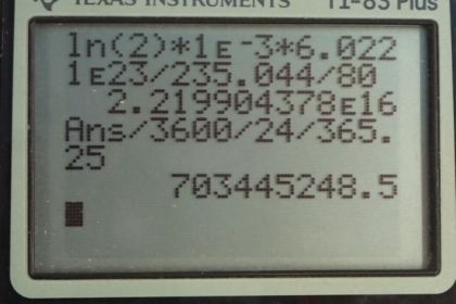 OpenStax College Physics, Chapter 31, Problem 51 (PE) calculator screenshot 1