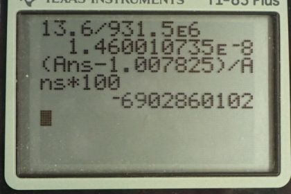 OpenStax College Physics, Chapter 31, Problem 75 (PE) calculator screenshot 1