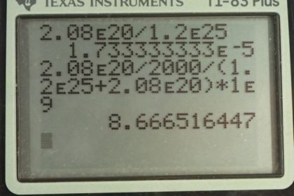 OpenStax College Physics, Chapter 32, Problem 17 (PE) calculator screenshot 2