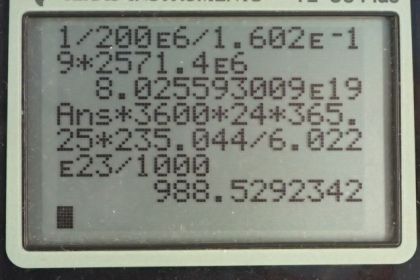 OpenStax College Physics, Chapter 32, Problem 49 (PE) calculator screenshot 2