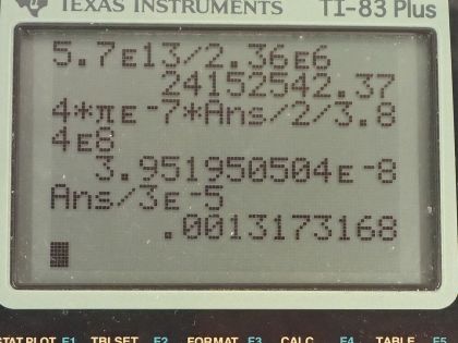OpenStax College Physics, Chapter 33, Problem 6 (AP) calculator screenshot 1