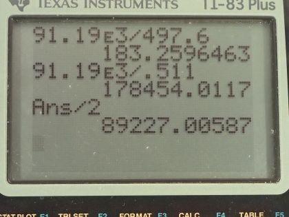 OpenStax College Physics, Chapter 33, Problem 12 (AP) calculator screenshot 1