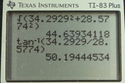 OpenStax College Physics, Chapter 3, Problem 27 (PE) calculator screenshot 2