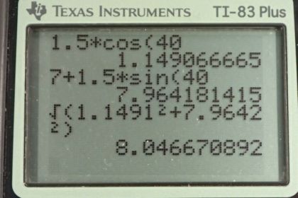 OpenStax College Physics, Chapter 3, Problem 57 (PE) calculator screenshot 1