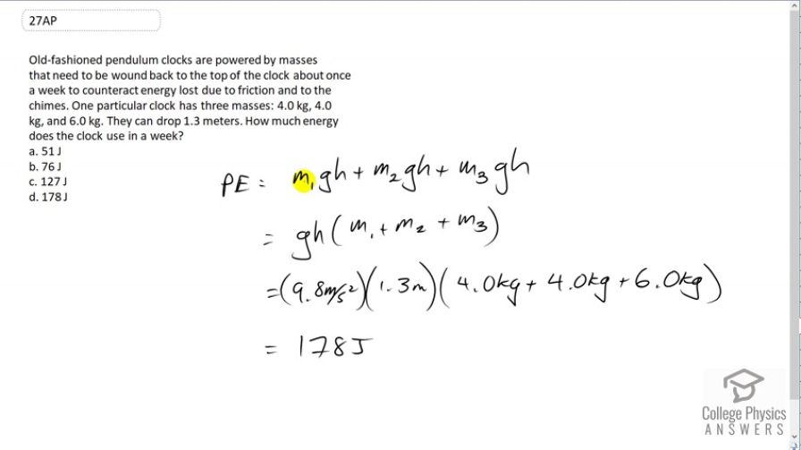 OpenStax College Physics, Chapter 7, Problem 27 (AP) video thumbnail
