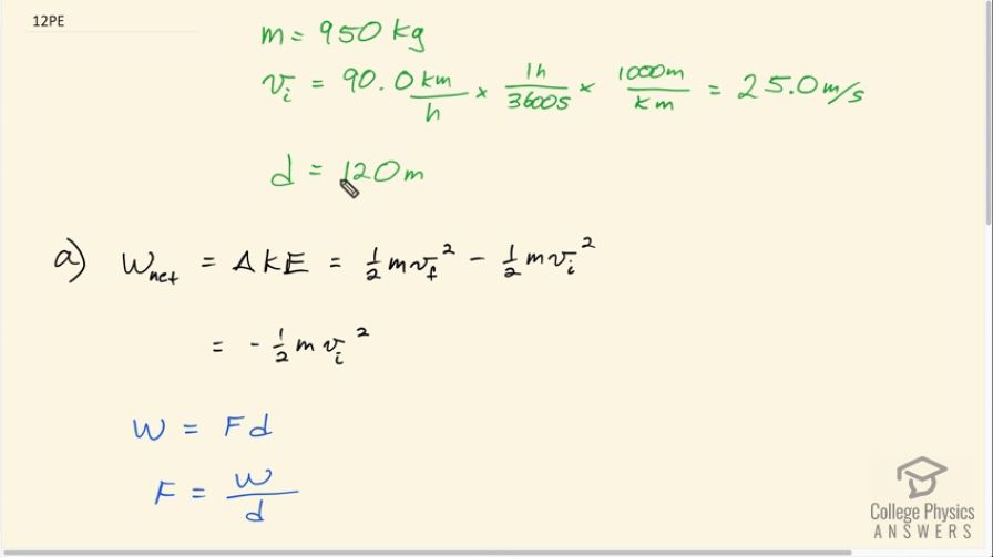 OpenStax College Physics, Chapter 7, Problem 12 (PE) video thumbnail