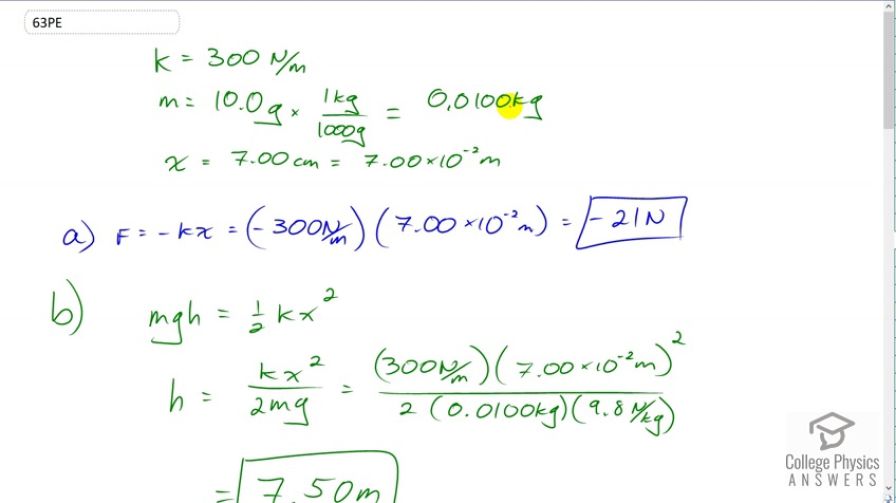 OpenStax College Physics, Chapter 7, Problem 63 (PE) video thumbnail