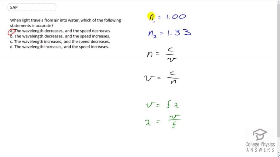 OpenStax College Physics, Chapter 25, Problem 5 (AP) video thumbnail