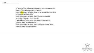 OpenStax College Physics Answers, Chapter 2, Problem 1 video poster image.