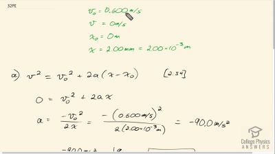 OpenStax College Physics Answers, Chapter 2, Problem 32 video poster image.