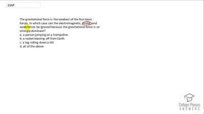 OpenStax College Physics Answers, Chapter 4, Problem 33 video poster image.