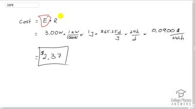 OpenStax College Physics Answers, Chapter 7, Problem 33 video poster image.