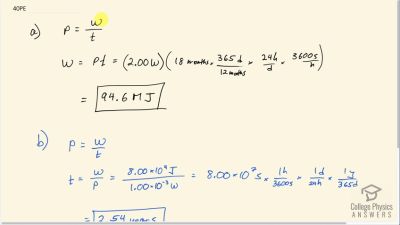 OpenStax College Physics Answers, Chapter 7, Problem 40 video poster image.